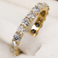 14kt Gelbgoldring mit natürlichen Diamanten und Zertifikat-4