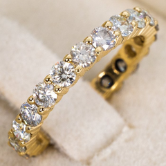 14kt Gelbgoldring mit natürlichen Diamanten und Zertifikat-0